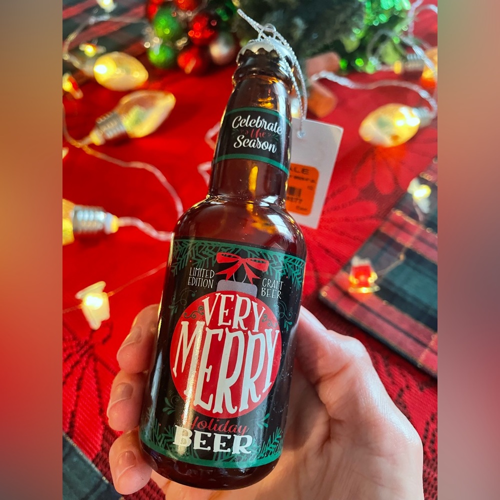 Craft Beer Bottle Christmas Ornament (glass)